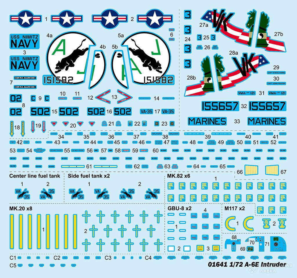 Сборная модель A-6E Intruder в масштабе 1:72 Trumpeter Сборная модель A-6E Intruder Trumpeter
