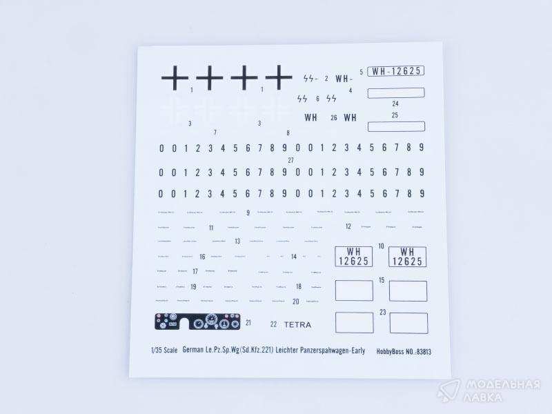 Сборная модель бронеавтомобиль German Le.Pz.Sp.Wg Sd.Kfz.221 Leichter Panzerspahwagen-Early в масштабе 1:35 Hobby Boss Сборная модель бронеавтомобиль German Le.Pz.Sp.Wg Sd.Kfz.221 Leichter Panzerspahwagen-Early Hobby Boss