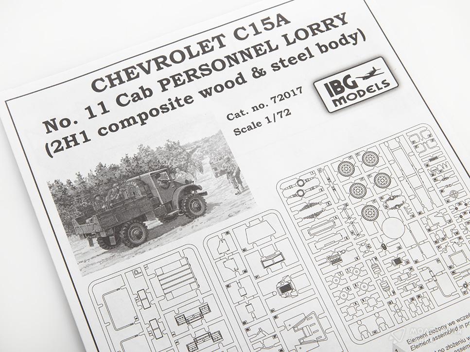 Сборная модель Chevrolet C15A No.11 Cab Personnel Lorry в масштабе 1:72 IBG Models Сборная модель Chevrolet C15A No.11 Cab Personnel Lorry IBG Models