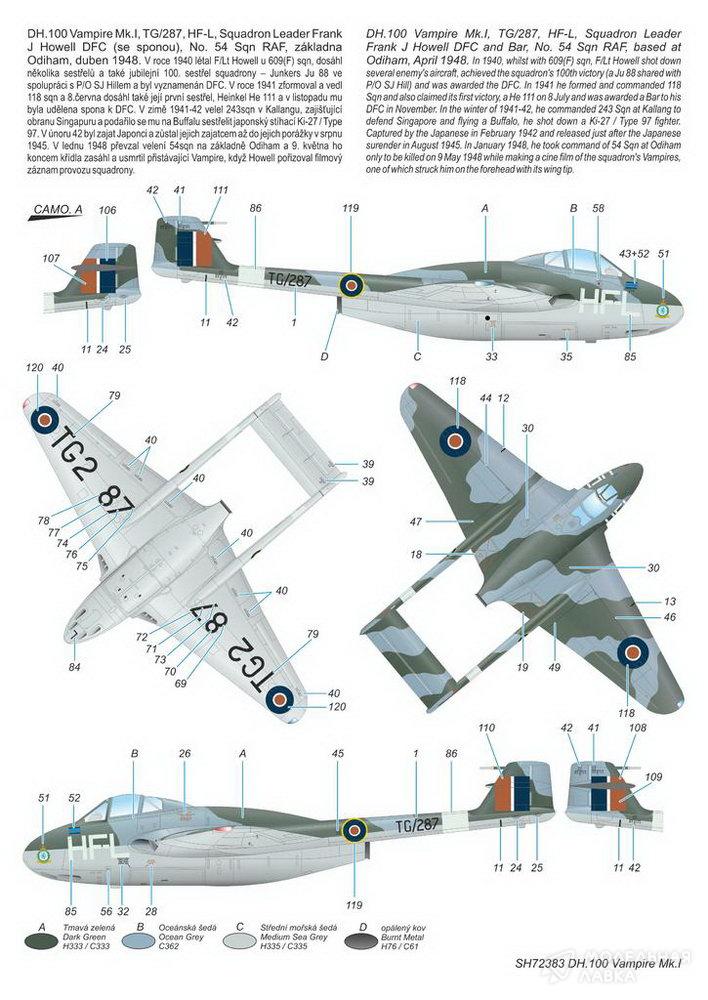 Сборная модель DH.100 Vampire Mk.I 'RAF, RAAF and Armee de l'Air' в масштабе 1:72 Special Hobby Сборная модель DH.100 Vampire Mk.I 'RAF, RAAF and Armee de l'Air' Special Hobby