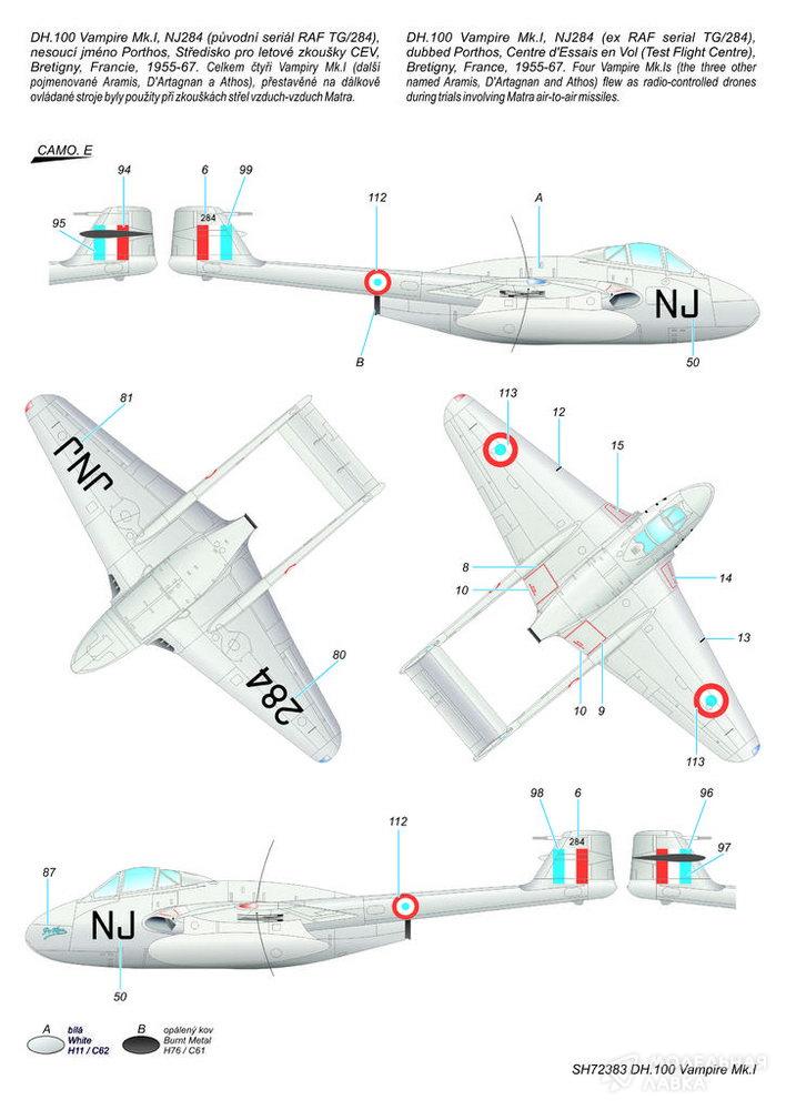 Сборная модель DH.100 Vampire Mk.I 'RAF, RAAF and Armee de l'Air' в масштабе 1:72 Special Hobby Сборная модель DH.100 Vampire Mk.I 'RAF, RAAF and Armee de l'Air' Special Hobby