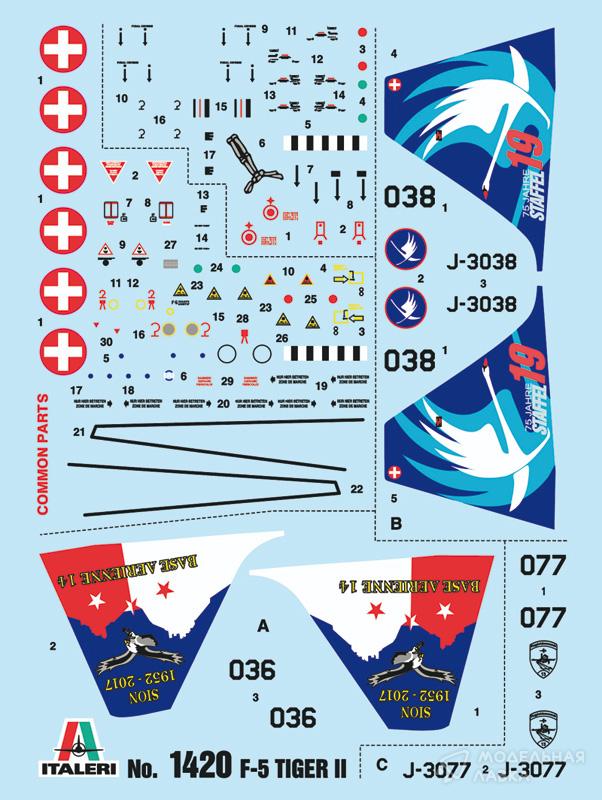Сборная модель F-5E Swiss Air Force в масштабе 1:72 Italeri Сборная модель F-5E Swiss Air Force Italeri