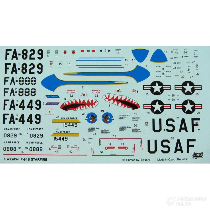 Сборная модель F-94B Starfire в масштабе 1:72 Sword Сборная модель F-94B Starfire Sword