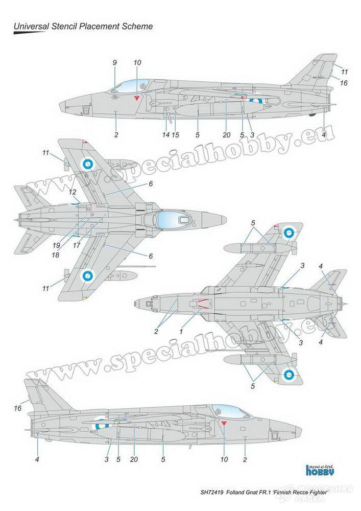 Сборная модель Folland Gnat FR.1 Finnish Recce Fighter в масштабе 1:72 Special Hobby Сборная модель Folland Gnat FR.1 Finnish Recce Fighter Special Hobby