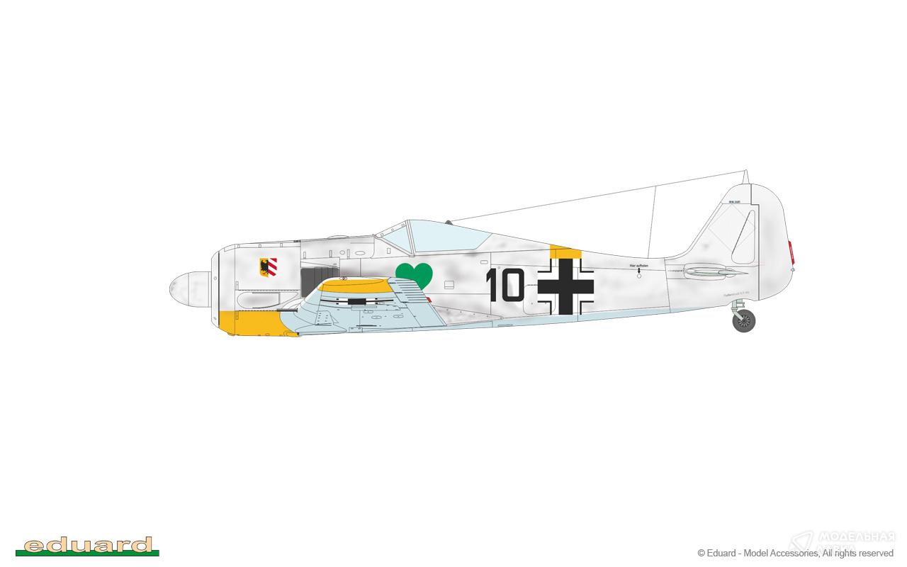 Сборная модель Fw 190A-4 w/ engine flaps & two wing guns в масштабе 1:48 Eduard Сборная модель Fw 190A-4 w/ engine flaps & two wing guns Eduard