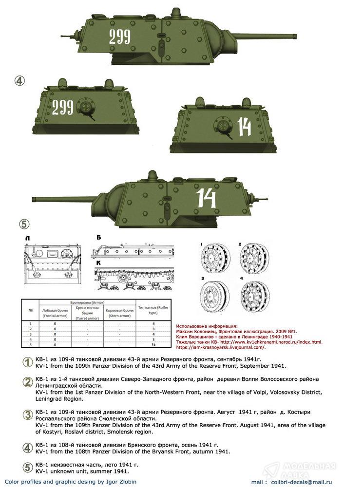 KV-1 (w/Applique Armor) Part I Colibri Decals KV-1 (w/Applique Armor) Part I Colibri Decals