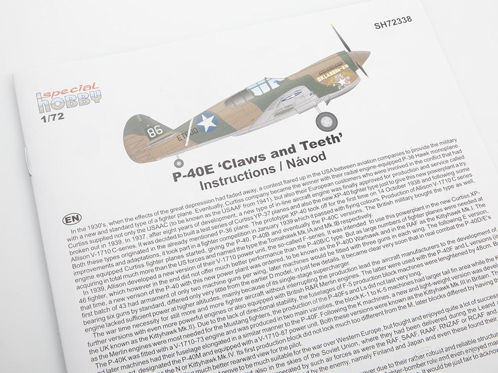 Сборная модель P-40E Warhawk 'Claws and Teeth' в масштабе 1:72 Special Hobby Сборная модель P-40E Warhawk 'Claws and Teeth' Special Hobby
