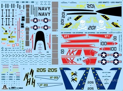 Сборная модель палубный истребитель F-14A Tomcat в масштабе 1:48 Italeri Сборная модель палубный истребитель F-14A Tomcat Italeri