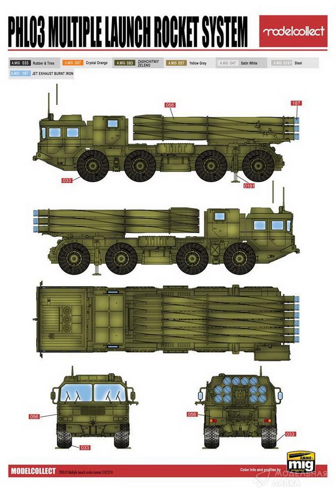 Сборная модель PHL03 Multiple Launch Rocket System в масштабе 1:72 Modelcollect Сборная модель PHL03 Multiple Launch Rocket System Modelcollect