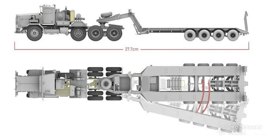 Сборная модель полуприцеп для перевозки тяжелого оборудования M911 C-HET с M747 в масштабе 1:72 TAKOM Сборная модель полуприцеп для перевозки тяжелого оборудования M911 C-HET с M747 TAKOM