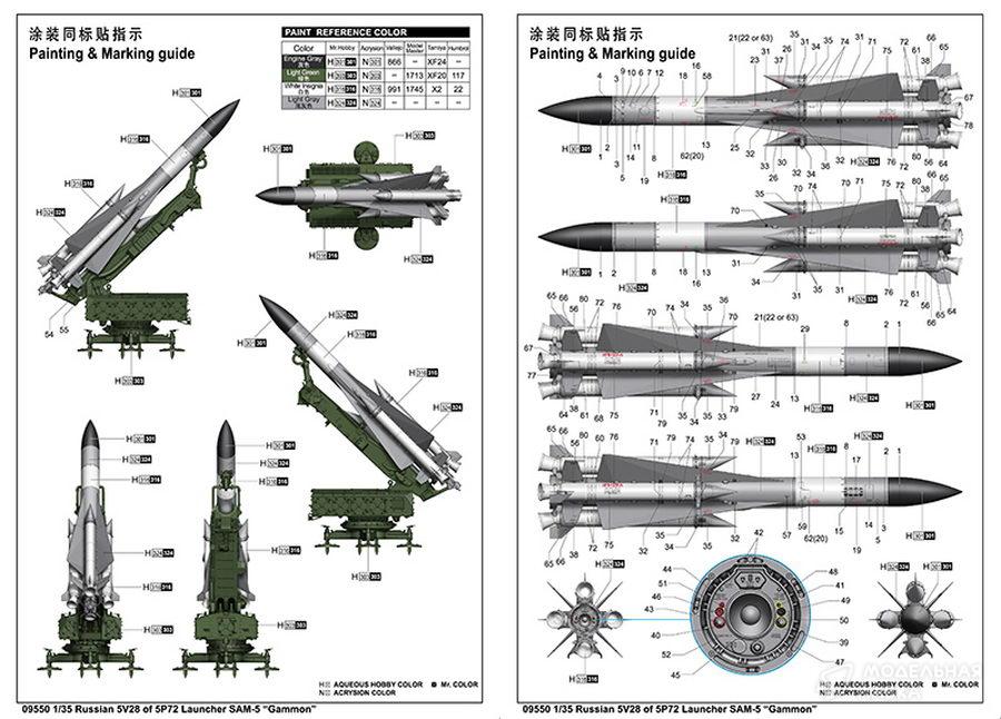 Сборная модель Russian 5V28 of 5P72 Launcher SAM-5 "Gammon" в масштабе 1:35 Trumpeter Сборная модель Russian 5V28 of 5P72 Launcher SAM-5 "Gammon" Trumpeter
