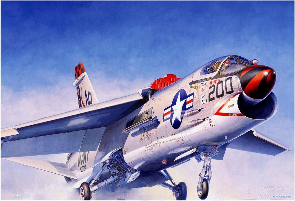 Сборная модель самолет F-8J Crusader PT26 в масштабе 1:48 Hasegawa Сборная модель самолет F-8J Crusader PT26 Hasegawa