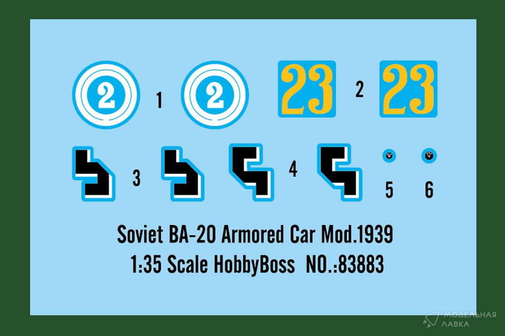 Сборная модель Soviet BA-20 Armored Car Mod.1939 в масштабе 1:35 Hobby Boss Сборная модель Soviet BA-20 Armored Car Mod.1939 Hobby Boss