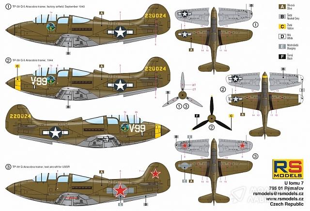 Сборная модель TP-39 Q-5 Airacobra в масштабе 1:72 RS Models Сборная модель TP-39 Q-5 Airacobra RS Models