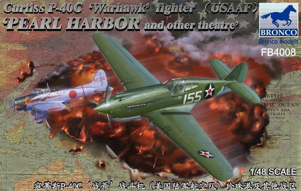 Сборная модель американский истребитель Curtiss P-40C "Warhawk" в масштабе 1:48 Bronco Сборная модель американский истребитель Curtiss P-40C "Warhawk" Bronco
