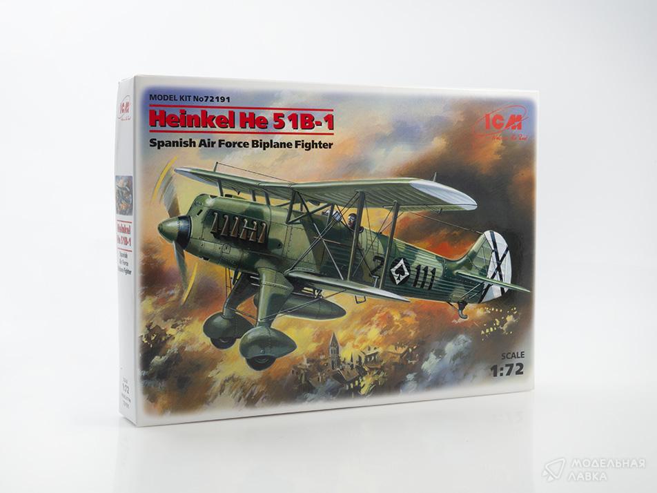 Сборная модель испанский биплан Не 51B-1 в масштабе 1:72 ICM Сборная модель испанский биплан Не 51B-1 ICM