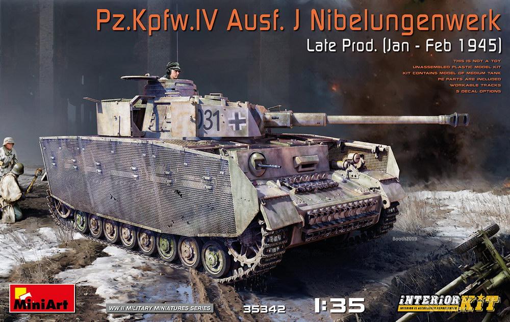 Сборная модель немецкий танк Pz.Kpfw.IV Ausf. J Nibelungenwerk (поздний) с интерьером. Январь-февраль 1945 г. в масштабе 1:35 MiniArt Сборная модель немецкий танк Pz.Kpfw.IV Ausf. J Nibelungenwerk (поздний) с интерьером. Январь-февраль 1945 г. MiniArt