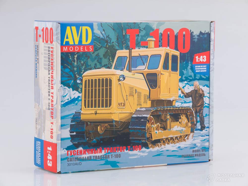 Сборная модель гусеничный трактор Т-100 в масштабе 1:43 AVD Models Сборная модель гусеничный трактор Т-100 AVD Models