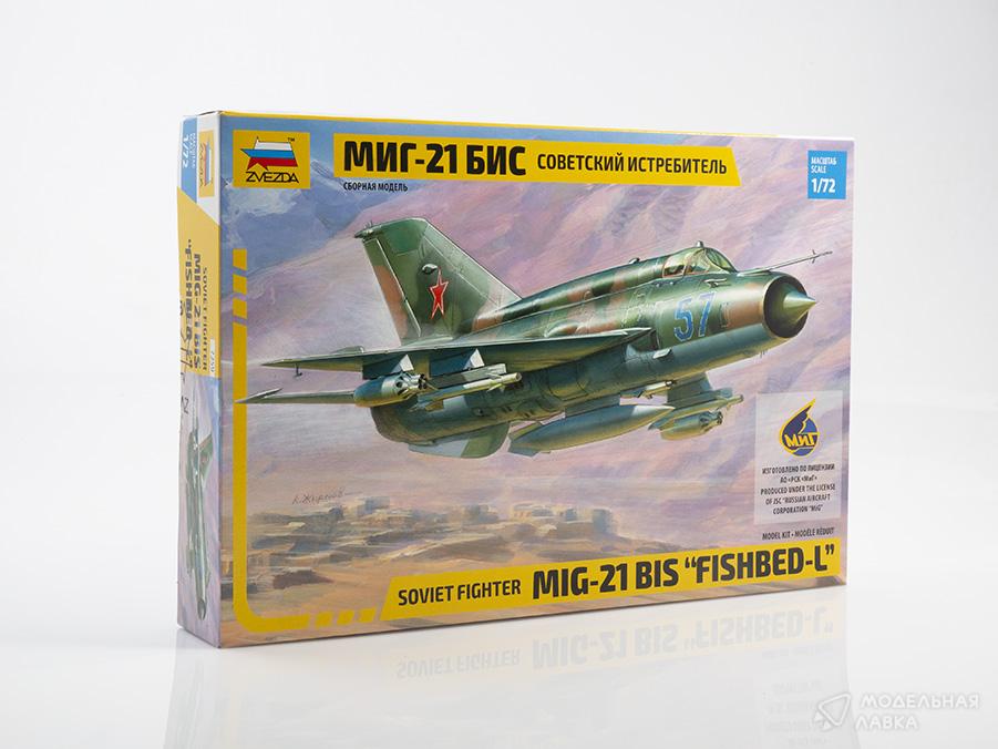 Сборная модель советский истребитель МиГ-21БИС в масштабе 1:72 Звезда Сборная модель советский истребитель МиГ-21БИС Звезда