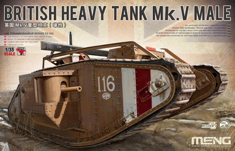 Сборная модель танк BRITISH HEAVY TANK Mk.V MALE в масштабе 1:35 Meng Сборная модель танк BRITISH HEAVY TANK Mk.V MALE Meng