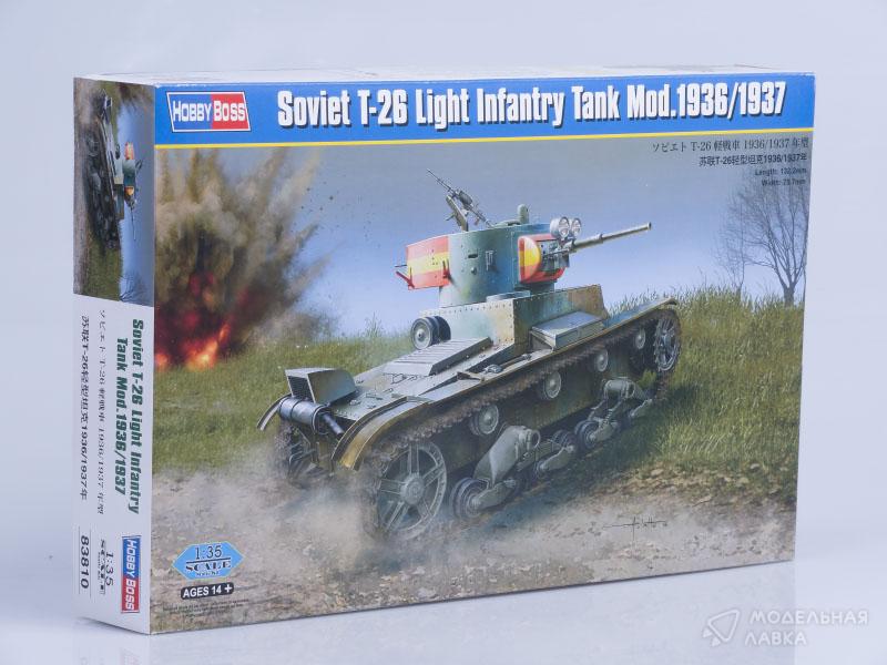 Сборная модель танк Soviet T-26 Light Infantry Tank Mod.1936/1937 в масштабе 1:35 Hobby Boss Сборная модель танк Soviet T-26 Light Infantry Tank Mod.1936/1937 Hobby Boss