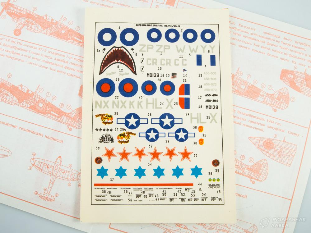 Внимание! Модель уценена! Сборная модель  декаль для самолета "Spitfire" 8/9 ЭКОНИКА Внимание! Модель уценена! Сборная модель  декаль для самолета "Spitfire" 8/9 ЭКОНИКА