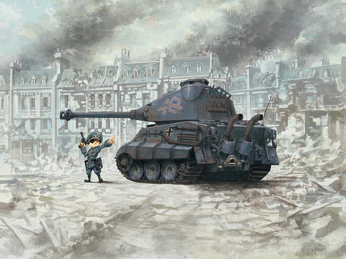 Сборная модель World War Toons King Tiger (Porsche Turret) German Heavy Tank Meng Сборная модель World War Toons King Tiger (Porsche Turret) German Heavy Tank Meng