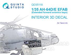 3D Декаль интерьера кабины AH-64D Расширенные передние отсеки авионики (Takom)