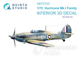 3D Декаль интерьера кабины для семейства Hurricane Mk.I (Airfix)