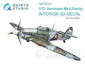 3D Декаль интерьера кабины для семейства Hurricane Mk.II (Arma Hobby)