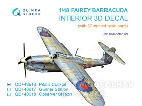 3D Декаль интерьера кабины Пилота Fairey Barracuda (Trumpeter) (с 3D-печатными деталями)