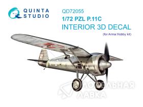 3D Декаль интерьера кабины PZL P.11С (Arma Hobby)