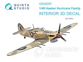 3D Декаль интерьера кабины семейства Hawker Hurricane (Airfix)