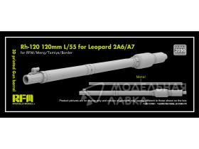 3D printed Gun barrel Rh-120 120mm L/55 for Leopard 2A6/A7, for RFM//Meng/Tamiya/Border