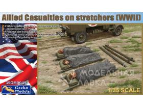 Allied Casualties On Stretchers (WWII)