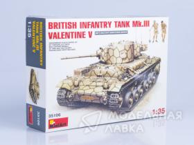 Британский танк MK.III Валентайн Mk.V с экипажем