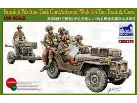 British 6 Pdr Anti-Tank Gun (Airborne) With 1/4 Ton Truck & Crew