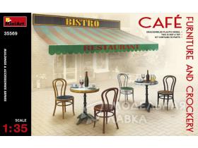 Cafe furniture and crockery