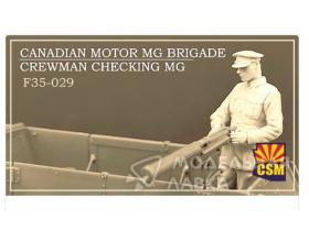 Canadian Motor MG Brigade Crewman Checking MG