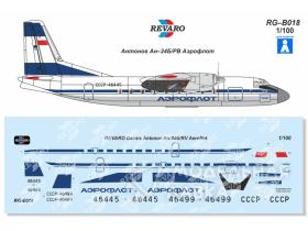 Декаль Ан-24Б/РВ Аэрофлот с синем килем