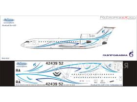 Декаль для самолета Яковлев ГазПромАвиа