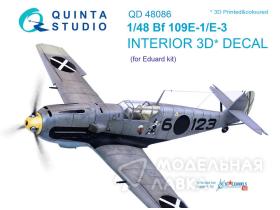 Декаль интерьера кабины Bf 109E-1/E-3 (для модели Eduard)