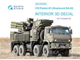 Декаль интерьера кабины Pantsir-S1 (SA-22 Greyhound) (Trumpeter)