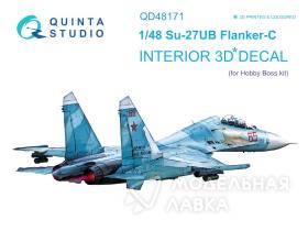 Декаль интерьера кабины SU-27UB (Hobby Boss)