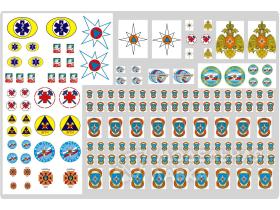 Декаль полноцветная обратная, символы, эмблемы, логотипы МЧС,  А5