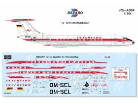 Декаль Ту-134А INTERFLUG
