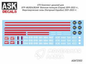 Декали БТР-80/82 Военная полиция (Сирия)/ Миротворческие силы (Нагорный Карабах)