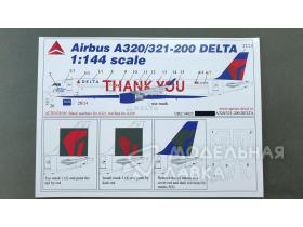 Декали для Airbus A320/321 Delta (decal + masks) "Thank You"