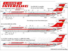 Декали для IL-62/62M Interflug