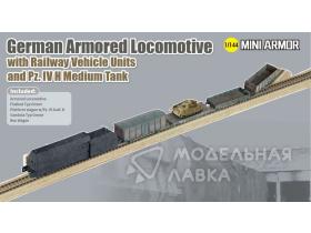 GERMAN ARMORED LOCOMOTIVE w/RAILWAY VEHICLE UNITS A